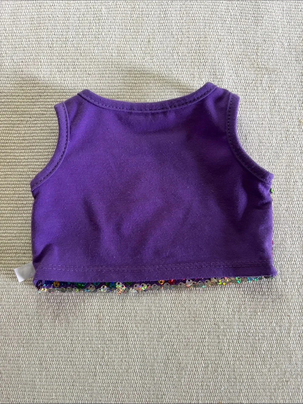 Build-A-Bear Rainbow Sequin Tank Top with Purple Trim